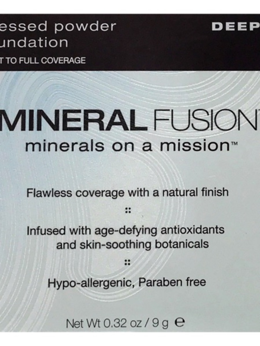 Mineral Fusion Pressed Powder Foundation - Black and White Packaging COLOR DEEP1